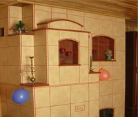 Облицовка печи керамической плиткой