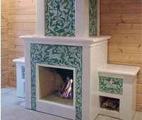 Дизайн камина с изразцами