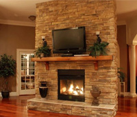 Камень в дизайне камина