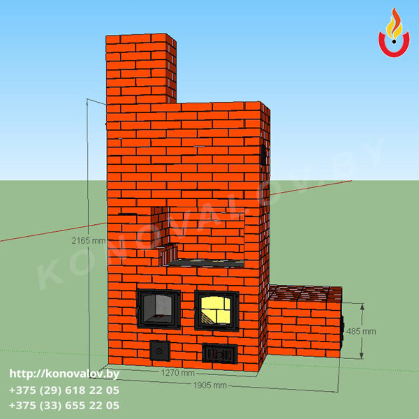 Печь отопительно-варочная с духовкой и лежанкой 1